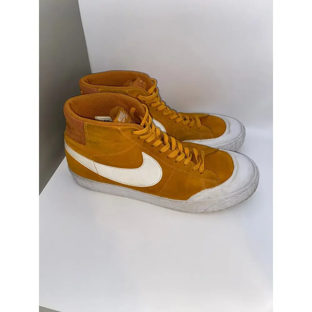Nike SB Blazer Mid XT Circuit Orange Mustard Gold Suede Skate Shoes Mens 10.5